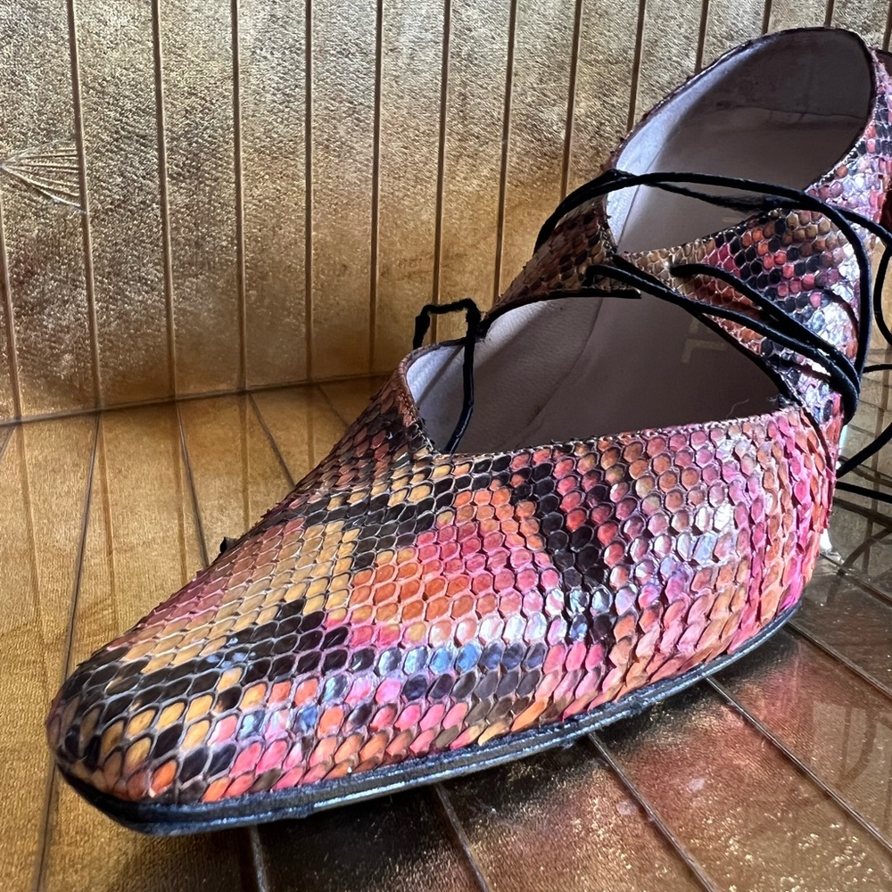 Chanel python snake lace up shoes. Made in Italy, limited edition.